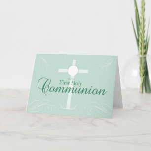 First Holy Communion, Script in Soft Green Card