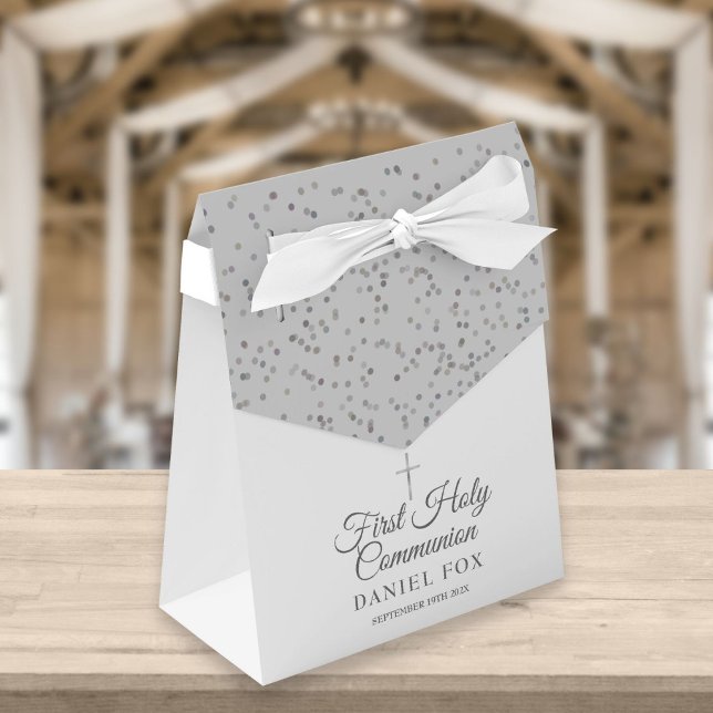 First Holy Communion Silver Stardust Favour Box (Creator Uploaded)