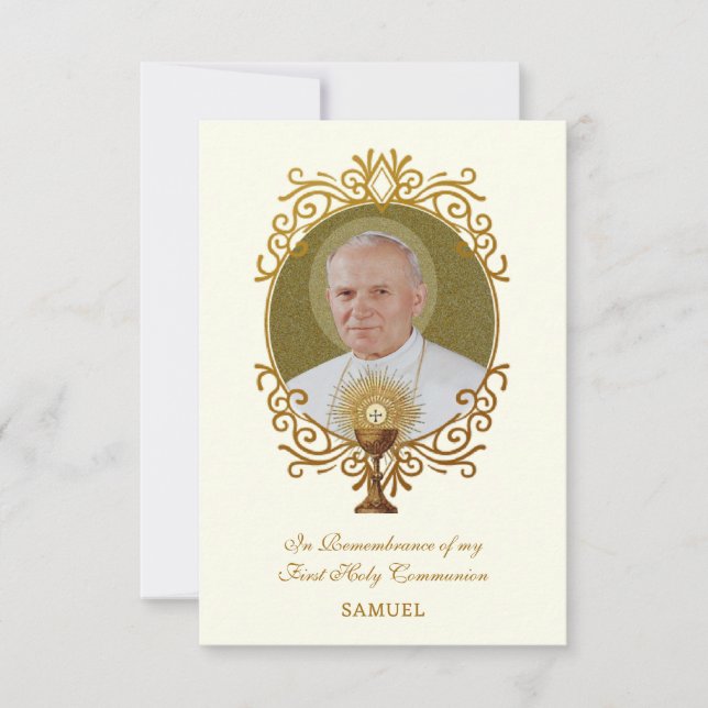 FIRST HOLY COMMUNION - ST. JOHN PAUL THE GREAT CARD (Front)