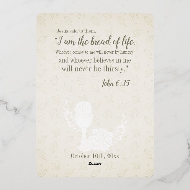 First Holy Communion Thank You Card (Back)
