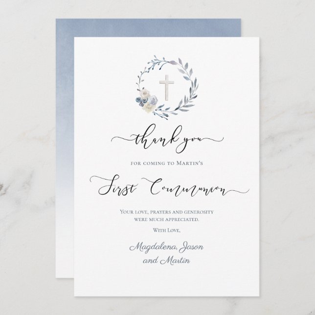First Holy Communion thank you Card (Front/Back)