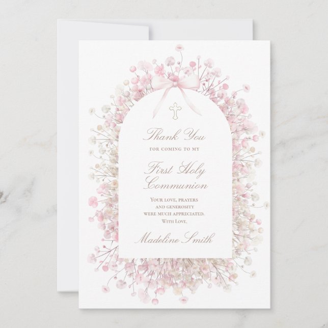 First Holy Communion thank you card (Front)