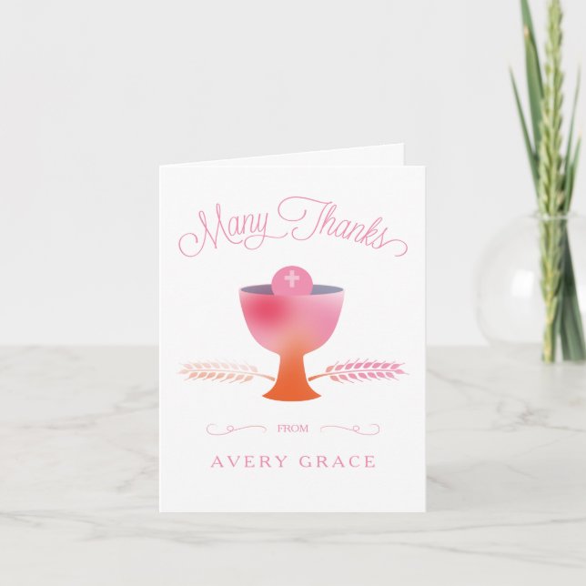 First Holy Communion Thank You Card - Custom (Front)