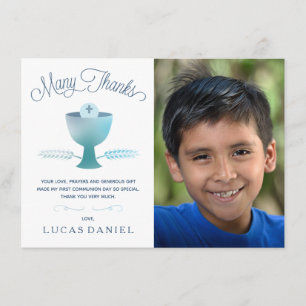 First Holy Communion Thank You Card - Picture, Boy