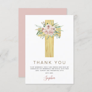 First Holy Communion Thank You Dusty Pink