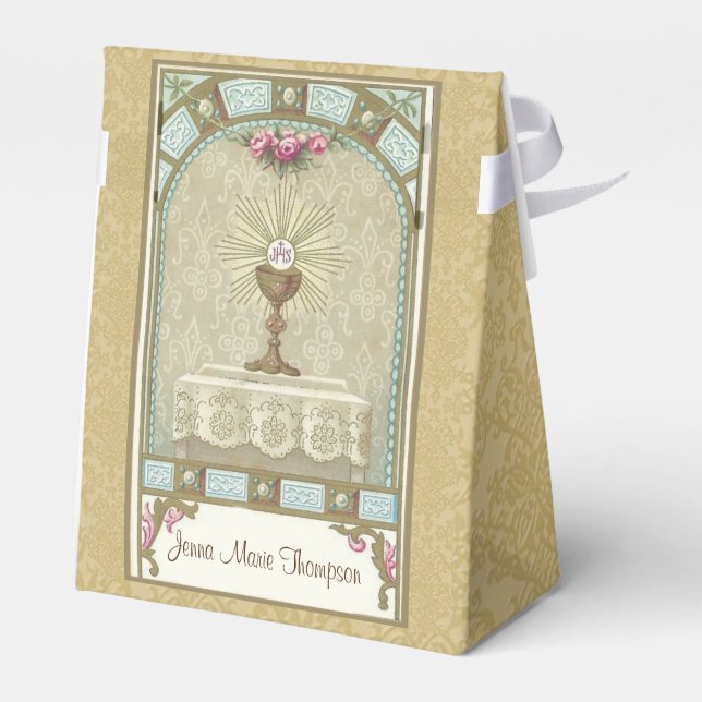 First Holy Communion Vintage Eucharist Religious Favour Box (Back Side)
