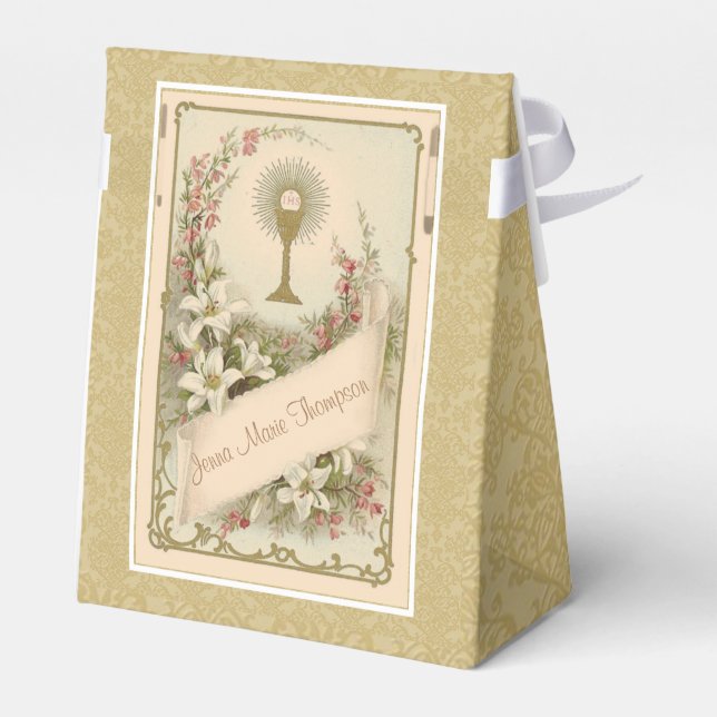 First Holy Communion Vintage Eucharist Religious Favour Box (Back Side)