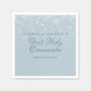 First Holy Communion Winter Snowflakes  Napkin