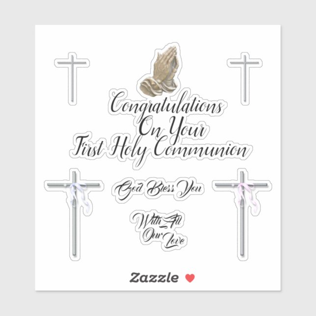 First holy communion wishes | crosses prayers (Sheet)