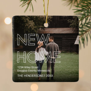First House 2 Photo Christmas Ceramic Ornament