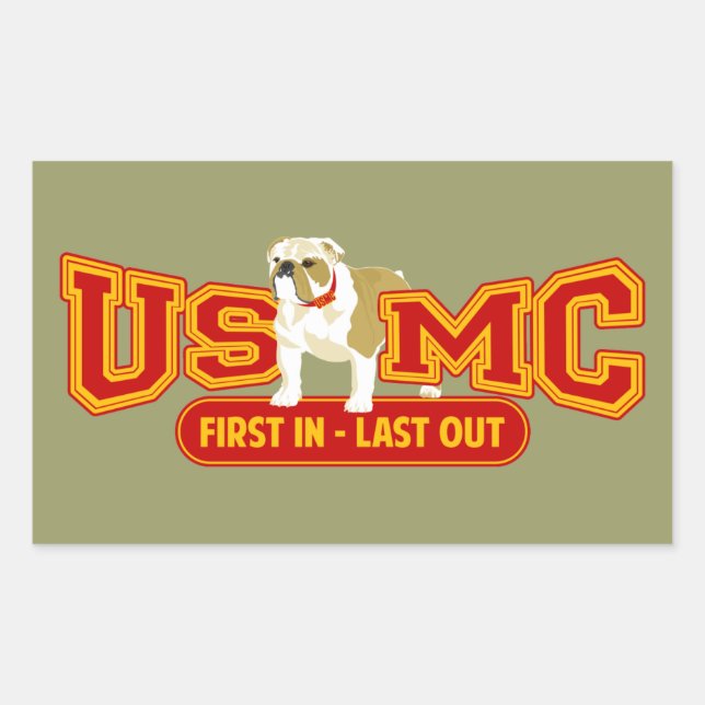 First In, Last Out Rectangular Sticker (Front)