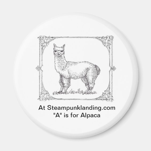 First in the "ANIMALS of Steampunk Landing" Set Magnet (Front)