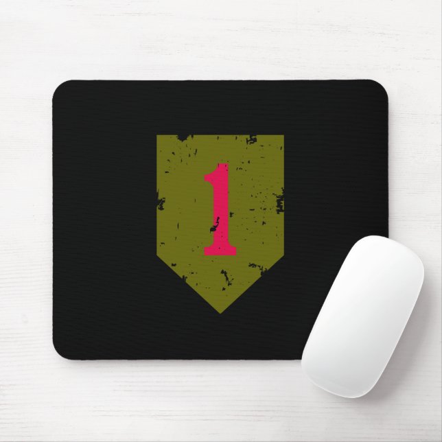 First Infantry Division "Big Red One" Distressed Mouse Pad (With Mouse)