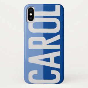 First Initial Plus Name Carol with Flowers iPhone X Case