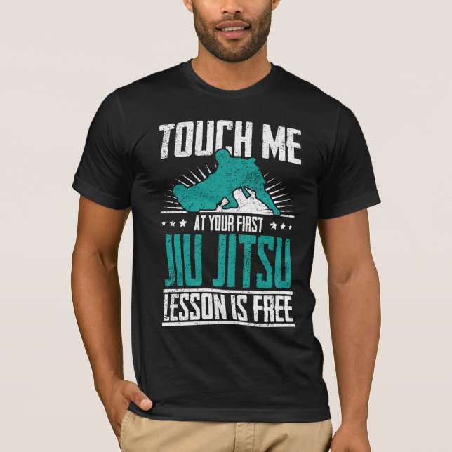 First Jiu Jitsu Lesson Is Free Brazilian BJJ T-Shirt (Front)