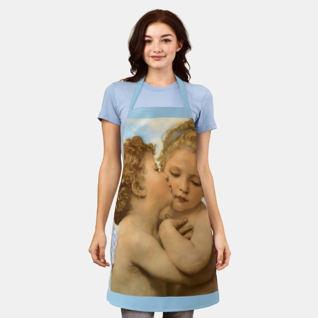 First Kiss (angel detail) by Bouguereau Apron (Worn)