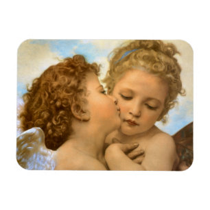 First Kiss (angel detail) by Bouguereau Magnet