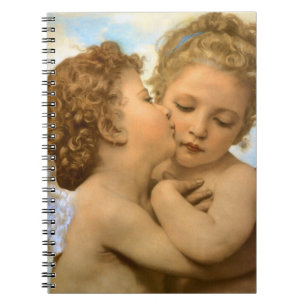 First Kiss (angel detail) by Bouguereau Notebook