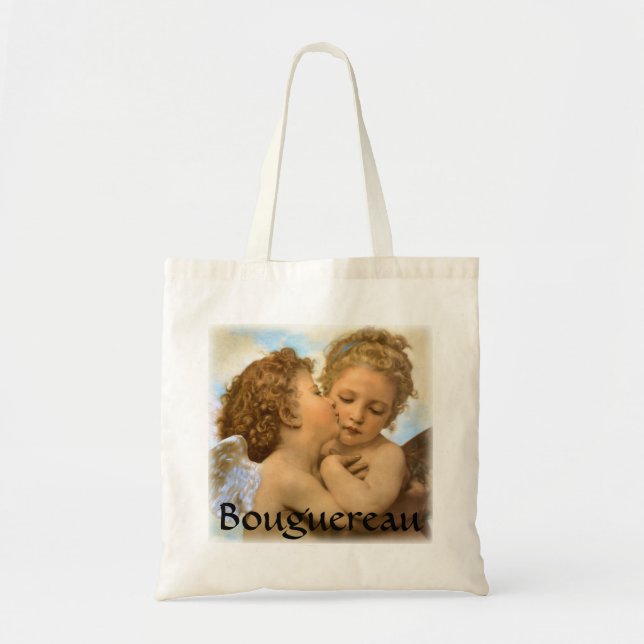First Kiss (angel detail) by Bouguereau Tote Bag (Front)