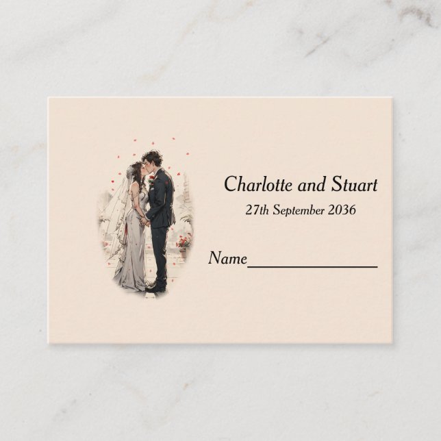 First Kiss Place Card (Front)