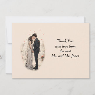 First Kiss Thank You Card