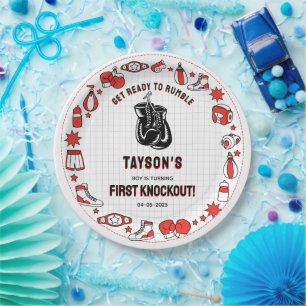 First Knockout Boxing 1st Birthday – Fun Kids Paper Plate