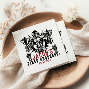 First Knockout Boxing Birthday Party Napkin