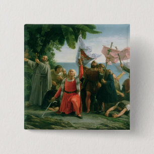First Landing of Christopher Columbus in 15 Cm Square Badge