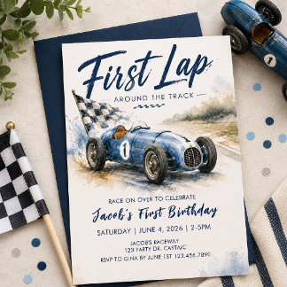 First Lap Around the Track | 1st Birthday | ONE Invitation