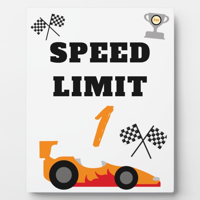 First Lap Around the Track, Kids' Birthday Party Plaque (Front)