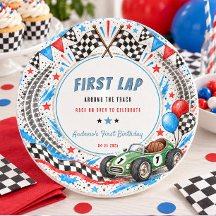 First Lap Around The Track Race Car 1st Birthday Coaster
