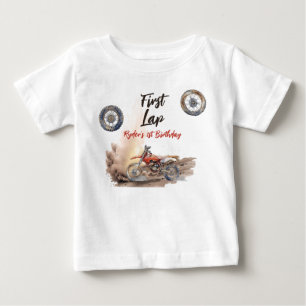 First Lap Little Racer 1st Birthday Baby T-Shirt