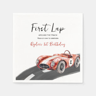 First Lap Race Car 1st Birthday  Napkin