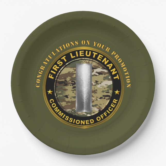 First Lieutenant 1LT Promotion Paper Plate (Front)