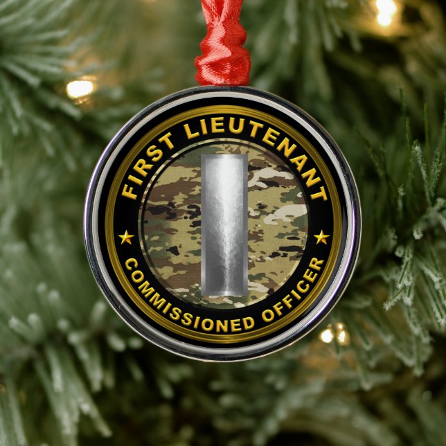 First Lieutenant Christmas Metal Ornament (Tree)