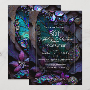 First Light    Botanical Gemstone Abstract Invitation