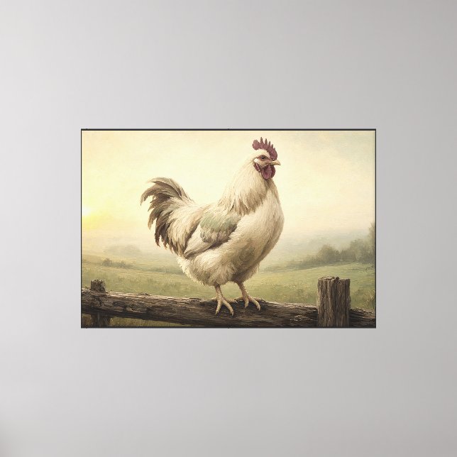 First Light Rooster Farmhouse Canvas Print (Front)