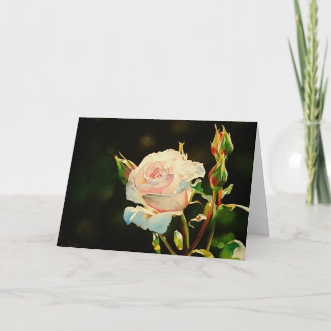 First Light Rose Greeting Card (Front)