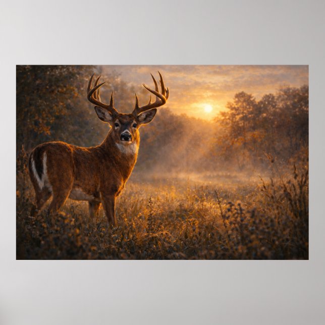 First Light | Whitetail Deer Art | Poster (Front)
