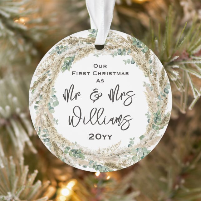 First Married Christmas as Mr. & Mrs. 1st Newlywed Ornament (Tree)