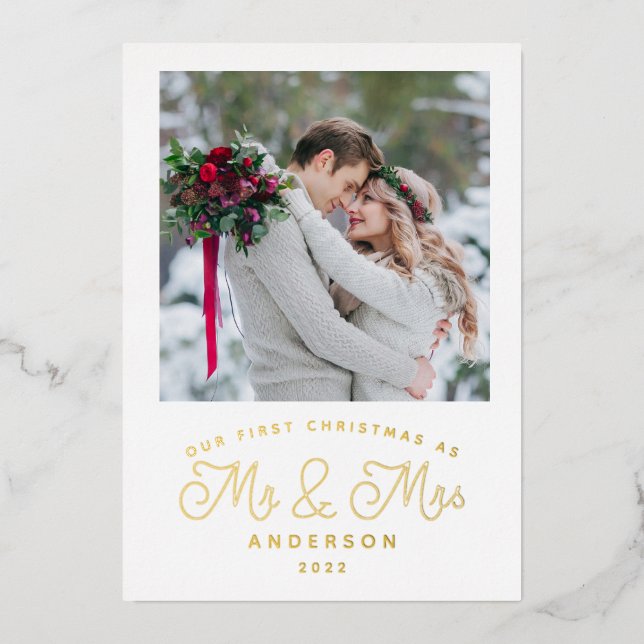 First Married Christmas Wedding Announcement (Front)