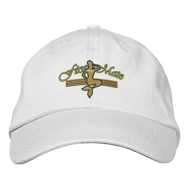 FIRST MATE Mermaid Embroidered Design Hat (Front)