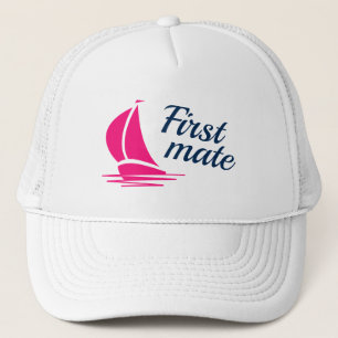 First mate pink ladies nautical sailing boat trucker hat