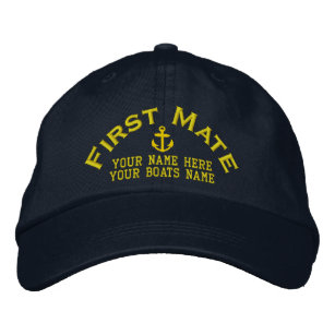 First mate sailing boat crew embroidered hat