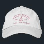 First Mate With Anchor Personalised Embroidered Hat<br><div class="desc">Embroidered First Mate cap .. ideal for sailors .. First Mate and rope and anchor personalised cap from Ricaso</div>
