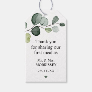 First Meal Eucalyptus Wedding Favour Tag