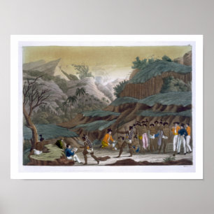 First Meeting of French Explorers with the Indigen Poster