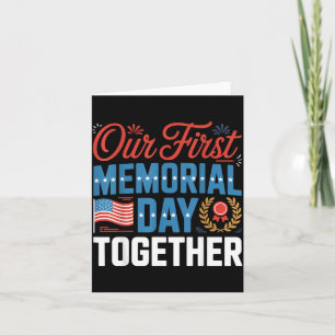 First Memorial Day Together American Flag Couples Card