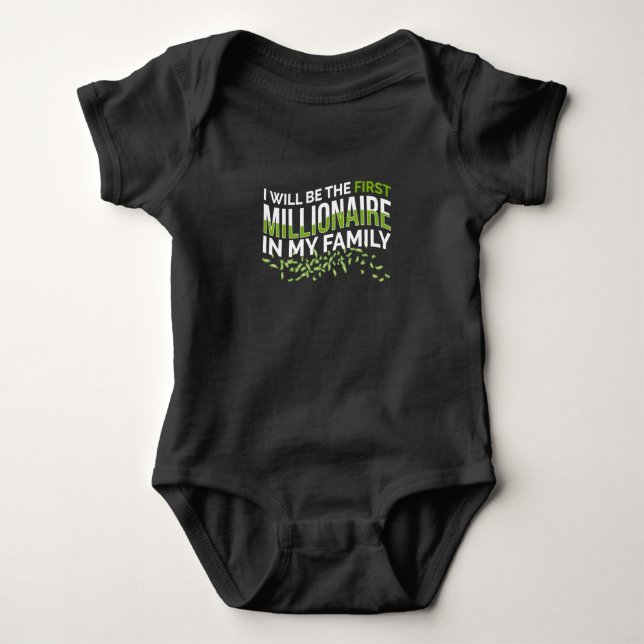 First Millionaire Trader Money Chart Baby Bodysuit (Front)