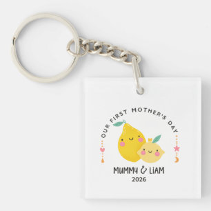 First Mother’s Day 2026 Cute Lemon Mom & Baby  Key Ring